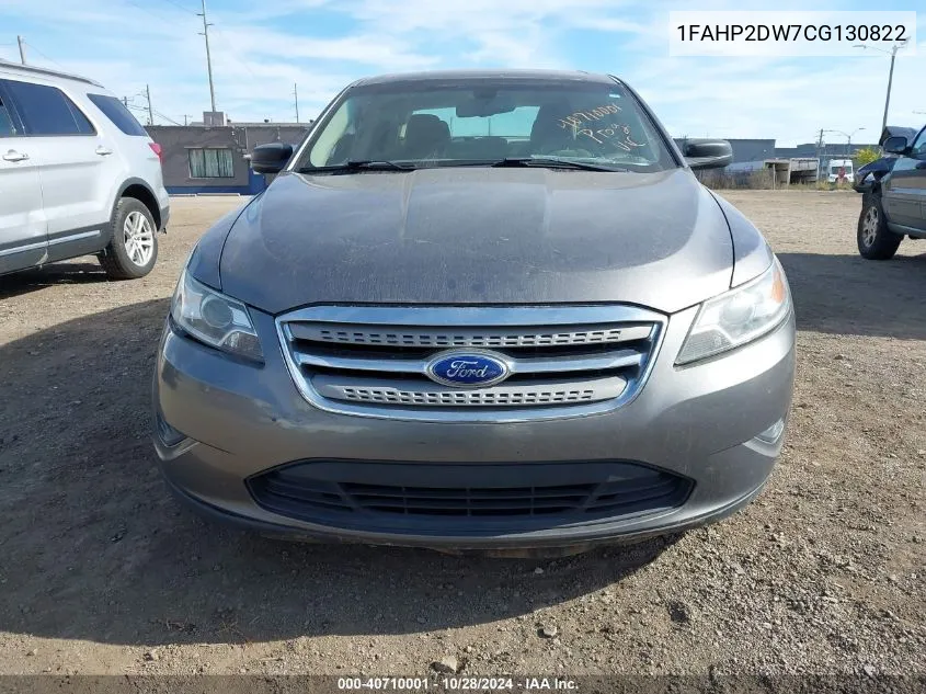 2012 Ford Taurus Se VIN: 1FAHP2DW7CG130822 Lot: 40710001