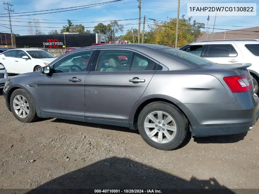 2012 Ford Taurus Se VIN: 1FAHP2DW7CG130822 Lot: 40710001