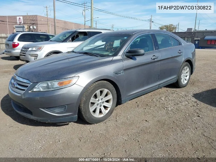 2012 Ford Taurus Se VIN: 1FAHP2DW7CG130822 Lot: 40710001