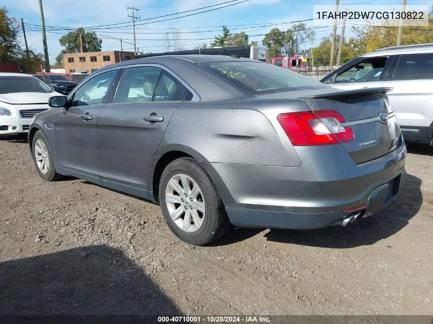 1FAHP2DW7CG130822 2012 Ford Taurus Se