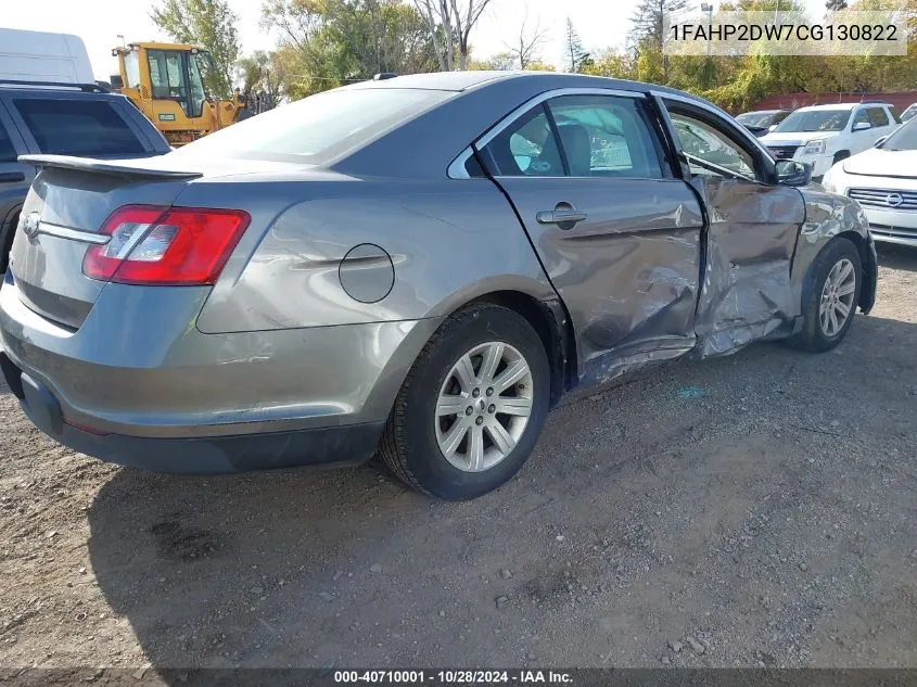 2012 Ford Taurus Se VIN: 1FAHP2DW7CG130822 Lot: 40710001