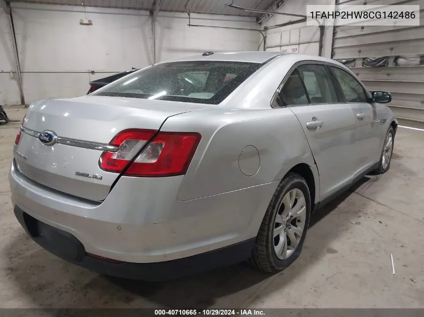 2012 Ford Taurus Sel VIN: 1FAHP2HW8CG142486 Lot: 40710665