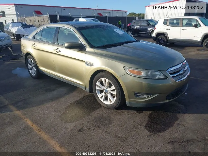 2012 Ford Taurus Sel VIN: 1FAHP2EW1CG138252 Lot: 40732208