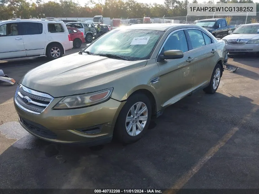 2012 Ford Taurus Sel VIN: 1FAHP2EW1CG138252 Lot: 40732208