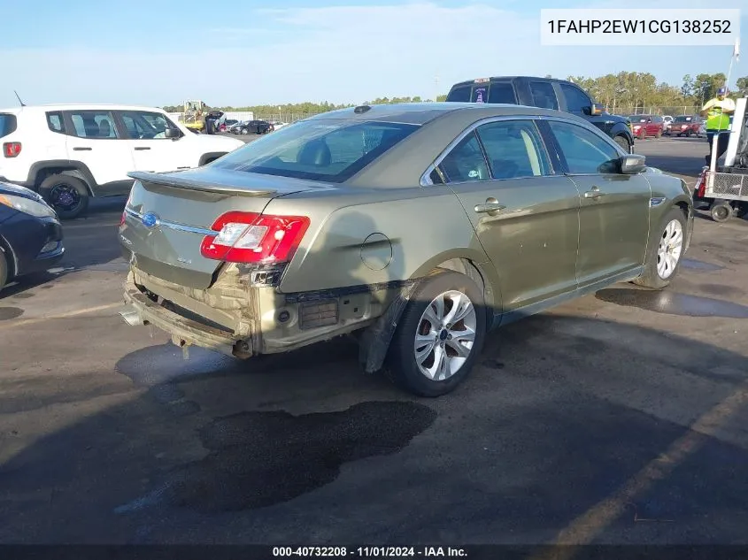 2012 Ford Taurus Sel VIN: 1FAHP2EW1CG138252 Lot: 40732208