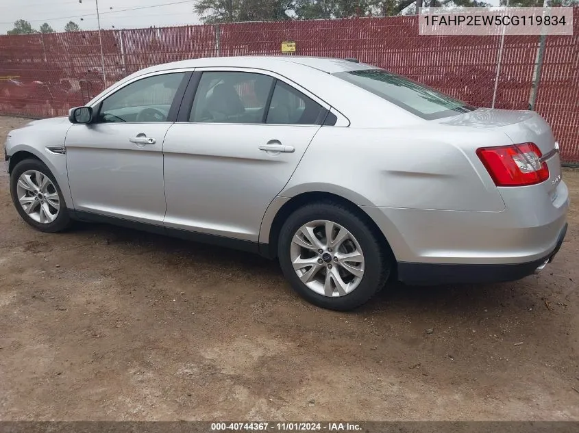 2012 Ford Taurus Sel VIN: 1FAHP2EW5CG119834 Lot: 40744367