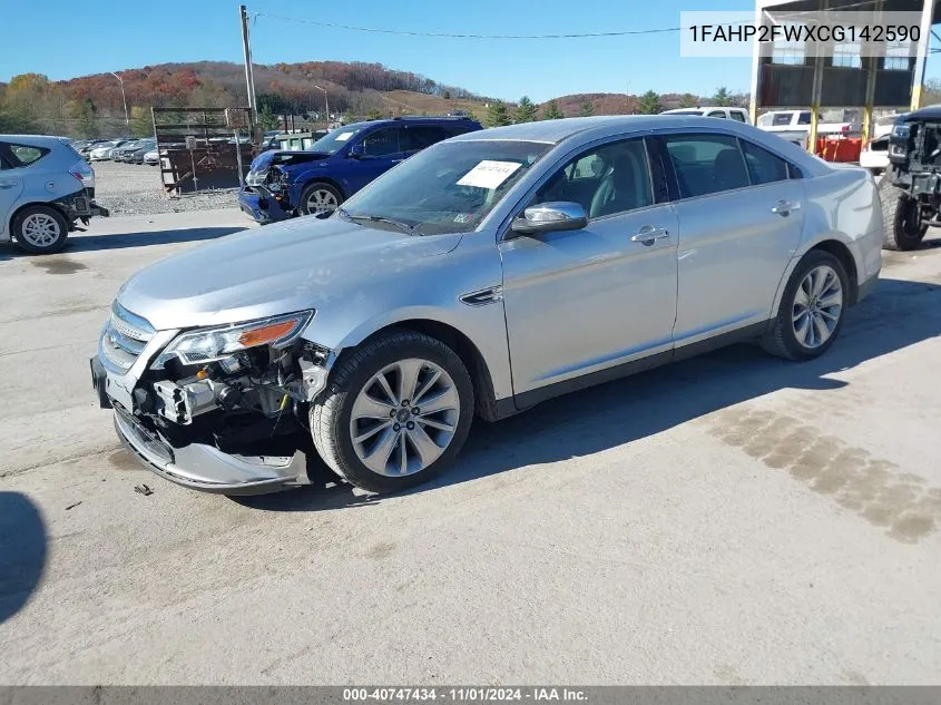 2012 Ford Taurus Limited VIN: 1FAHP2FWXCG142590 Lot: 40747434