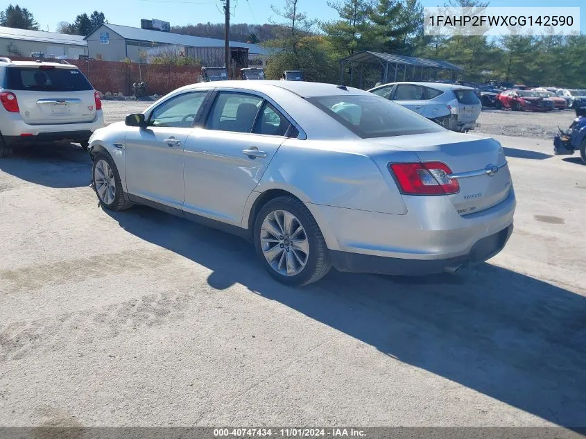 2012 Ford Taurus Limited VIN: 1FAHP2FWXCG142590 Lot: 40747434