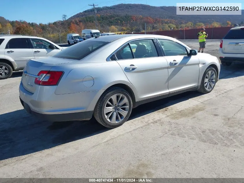 2012 Ford Taurus Limited VIN: 1FAHP2FWXCG142590 Lot: 40747434