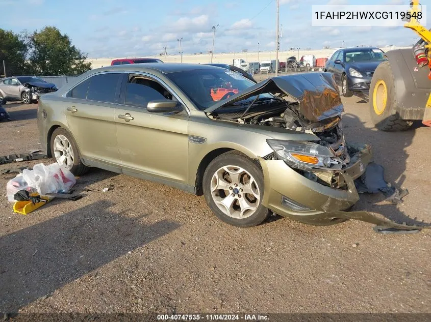 2012 Ford Taurus Sel VIN: 1FAHP2HWXCG119548 Lot: 40747535