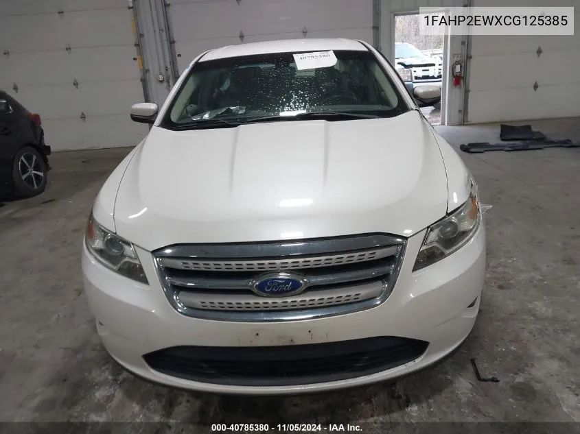 2012 Ford Taurus Sel VIN: 1FAHP2EWXCG125385 Lot: 40785380