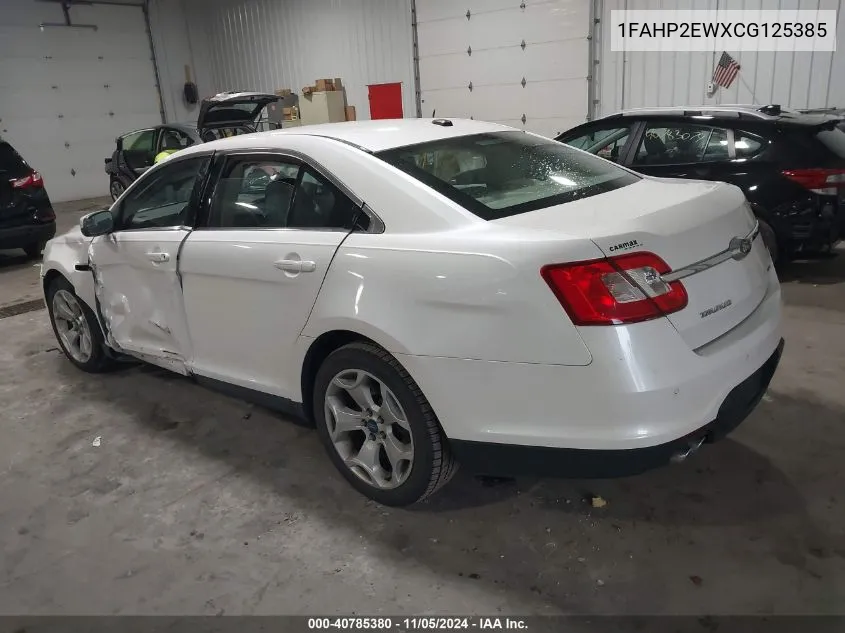 2012 Ford Taurus Sel VIN: 1FAHP2EWXCG125385 Lot: 40785380