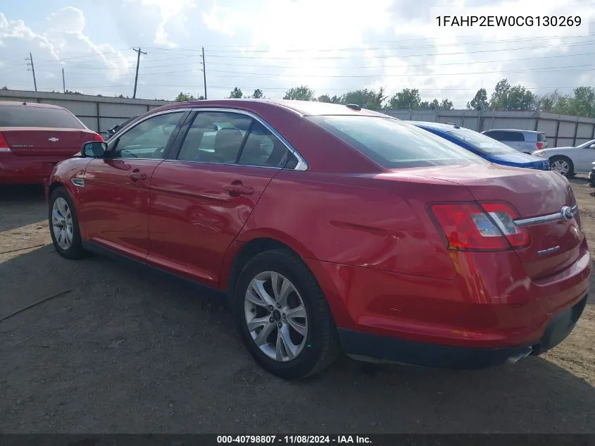 2012 Ford Taurus Sel VIN: 1FAHP2EW0CG130269 Lot: 40798807