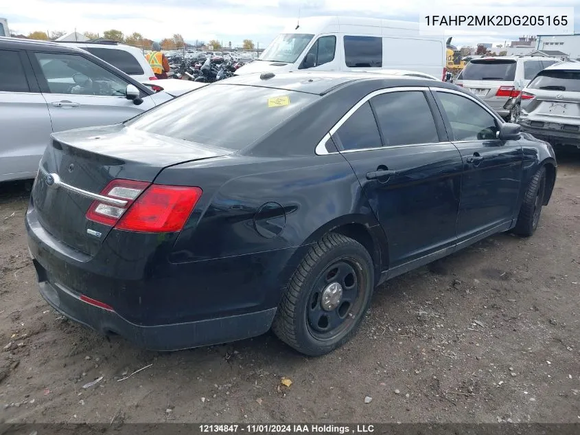 2013 Ford Taurus Police Interceptor VIN: 1FAHP2MK2DG205165 Lot: 12134847