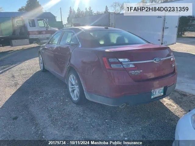 2013 Ford Taurus Sel VIN: 1FAHP2H84DG231359 Lot: 20179734