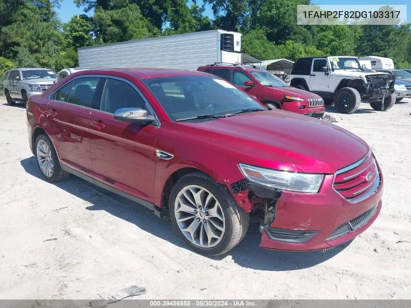 2013 Ford Taurus Limited VIN: 1FAHP2F82DG103317 Lot: 39486855