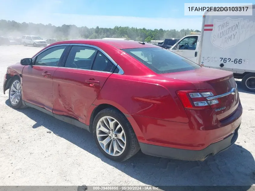 2013 Ford Taurus Limited VIN: 1FAHP2F82DG103317 Lot: 39486855