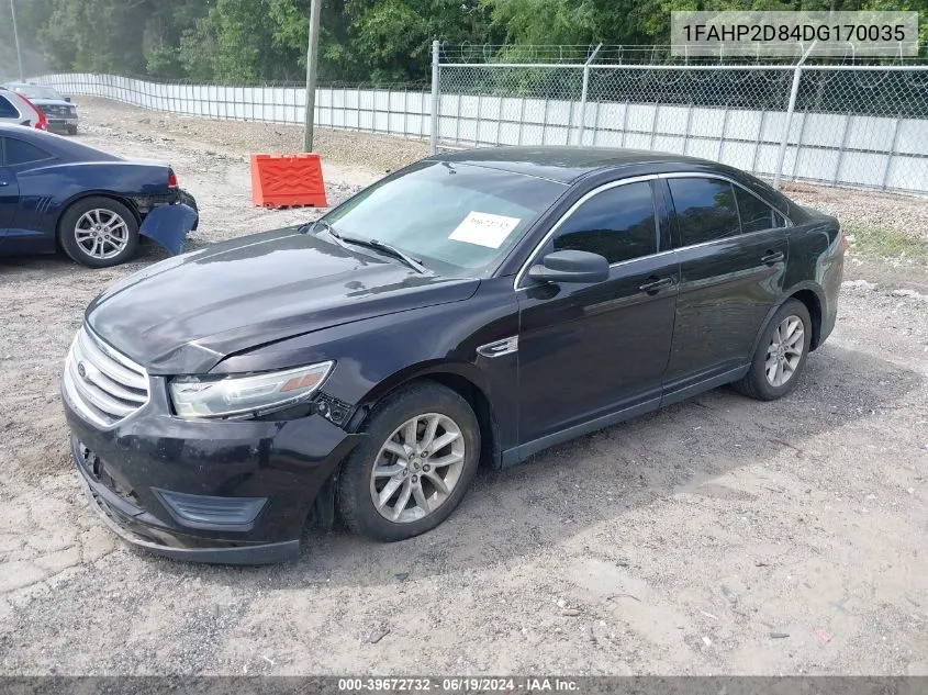 2013 Ford Taurus Se VIN: 1FAHP2D84DG170035 Lot: 39672732