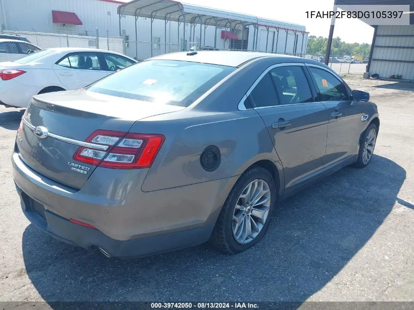 2013 Ford Taurus Limited VIN: 1FAHP2F83DG105397 Lot: 39742050