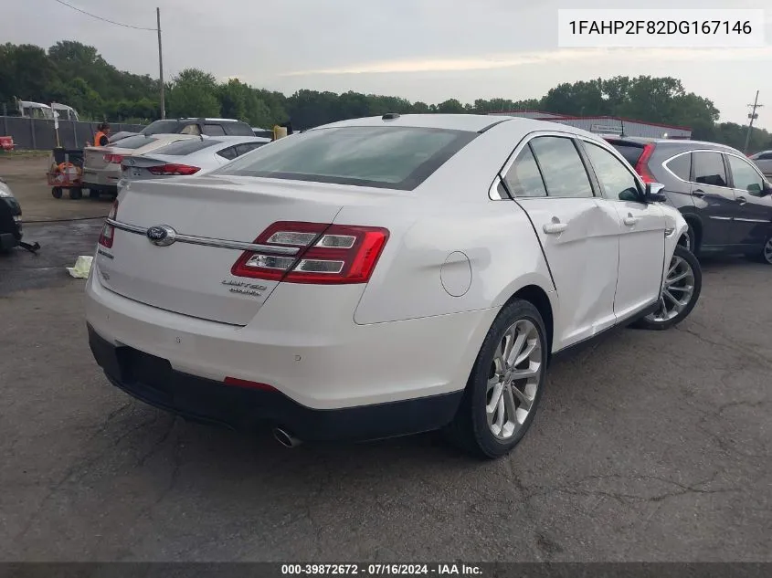 2013 Ford Taurus Limited VIN: 1FAHP2F82DG167146 Lot: 39872672