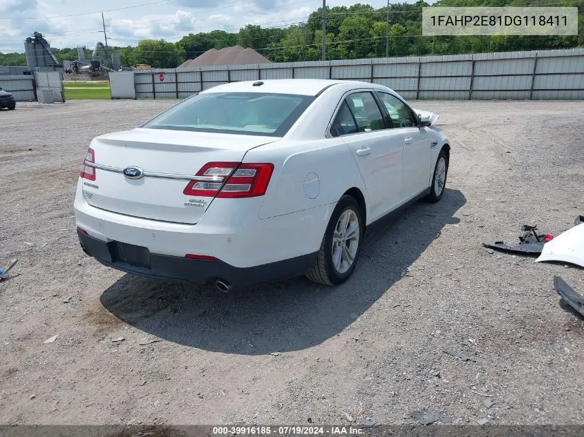 2013 Ford Taurus Sel VIN: 1FAHP2E81DG118411 Lot: 39916185