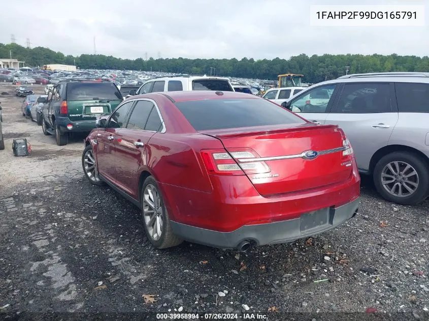 2013 Ford Taurus Limited VIN: 1FAHP2F99DG165791 Lot: 39958994