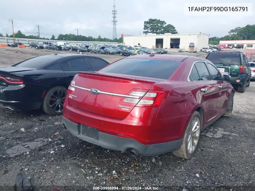 2013 Ford Taurus Limited VIN: 1FAHP2F99DG165791 Lot: 39958994