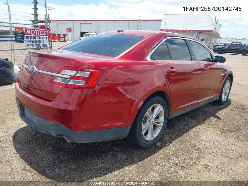 2013 Ford Taurus Sel VIN: 1FAHP2E87DG142745 Lot: 40125702