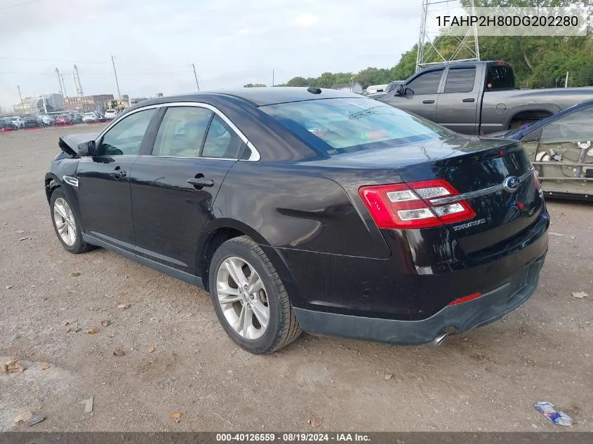 2013 Ford Taurus Sel VIN: 1FAHP2H80DG202280 Lot: 40126559