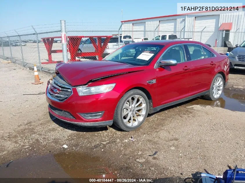 2013 Ford Taurus Limited VIN: 1FAHP2F81DG221214 Lot: 40184447