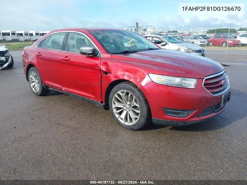 2013 Ford Taurus Limited VIN: 1FAHP2F81DG126670 Lot: 40197732