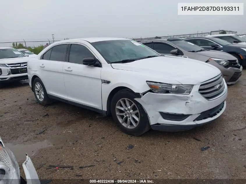 2013 Ford Taurus Se VIN: 1FAHP2D87DG193311 Lot: 40222436