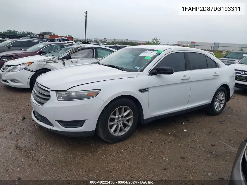 2013 Ford Taurus Se VIN: 1FAHP2D87DG193311 Lot: 40222436