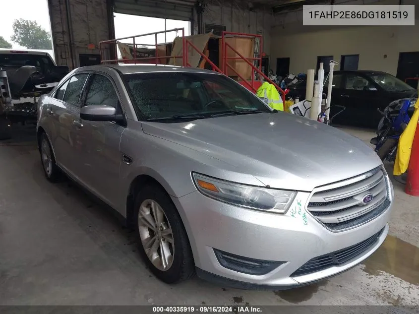 2013 Ford Taurus Sel VIN: 1FAHP2E86DG181519 Lot: 40335919