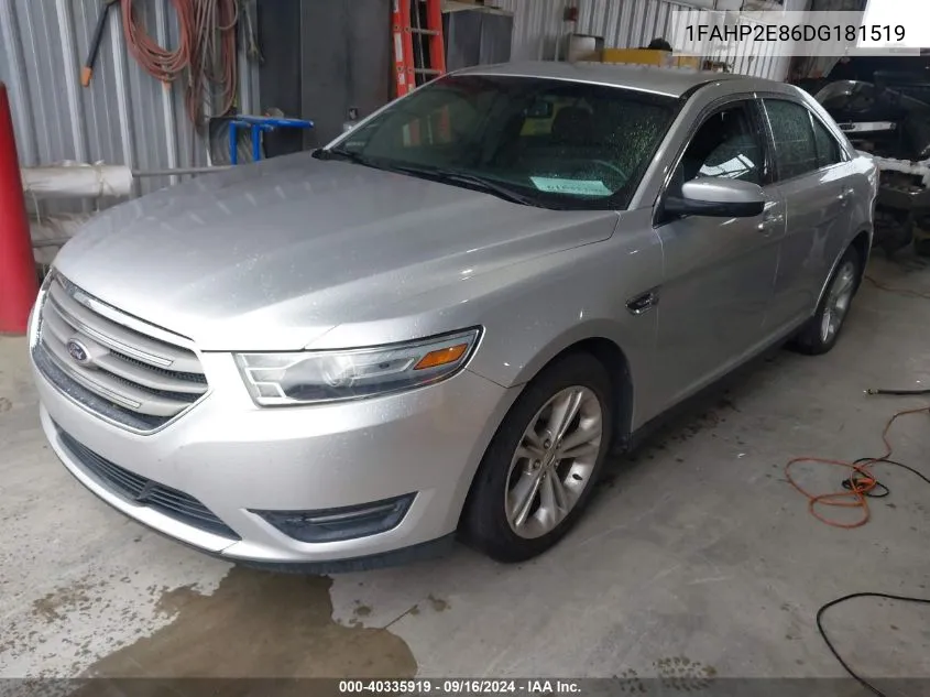 2013 Ford Taurus Sel VIN: 1FAHP2E86DG181519 Lot: 40335919