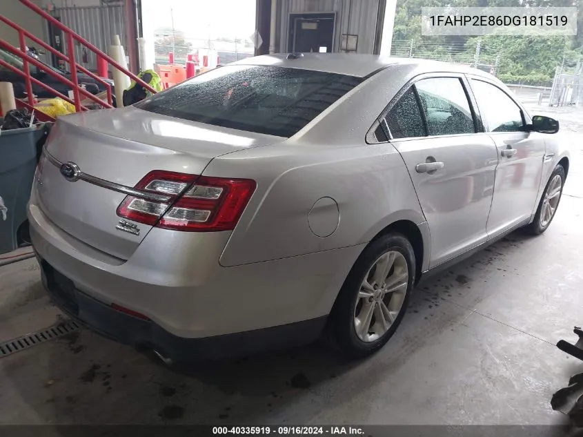 2013 Ford Taurus Sel VIN: 1FAHP2E86DG181519 Lot: 40335919