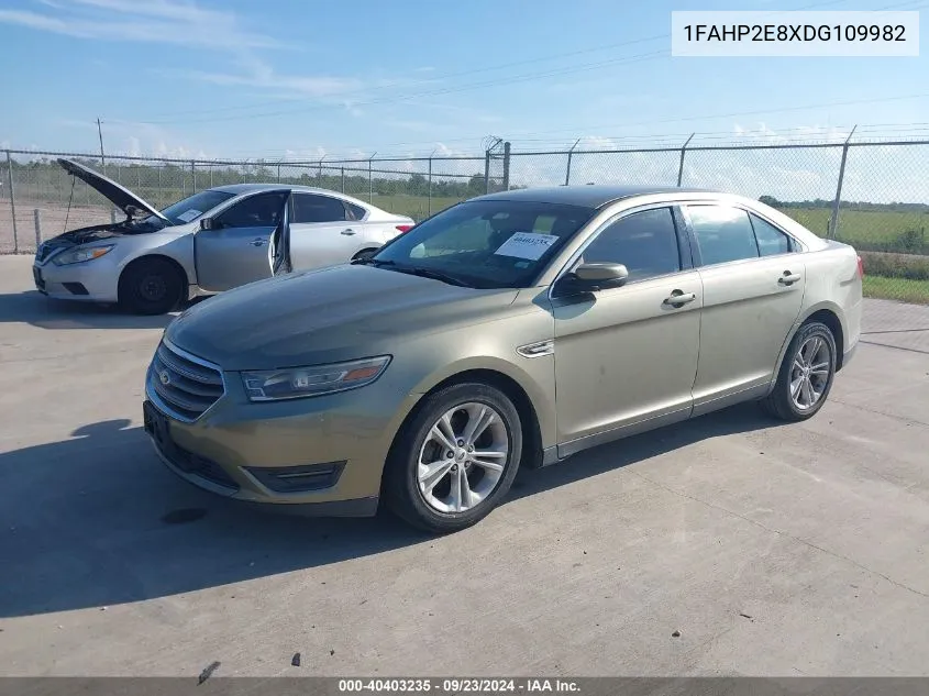 2013 Ford Taurus Sel VIN: 1FAHP2E8XDG109982 Lot: 40403235