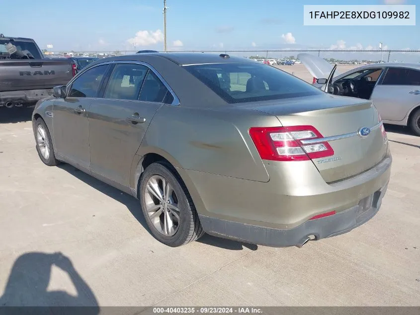 2013 Ford Taurus Sel VIN: 1FAHP2E8XDG109982 Lot: 40403235