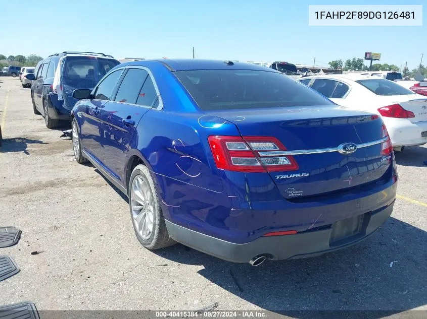 2013 Ford Taurus Limited VIN: 1FAHP2F89DG126481 Lot: 40415384