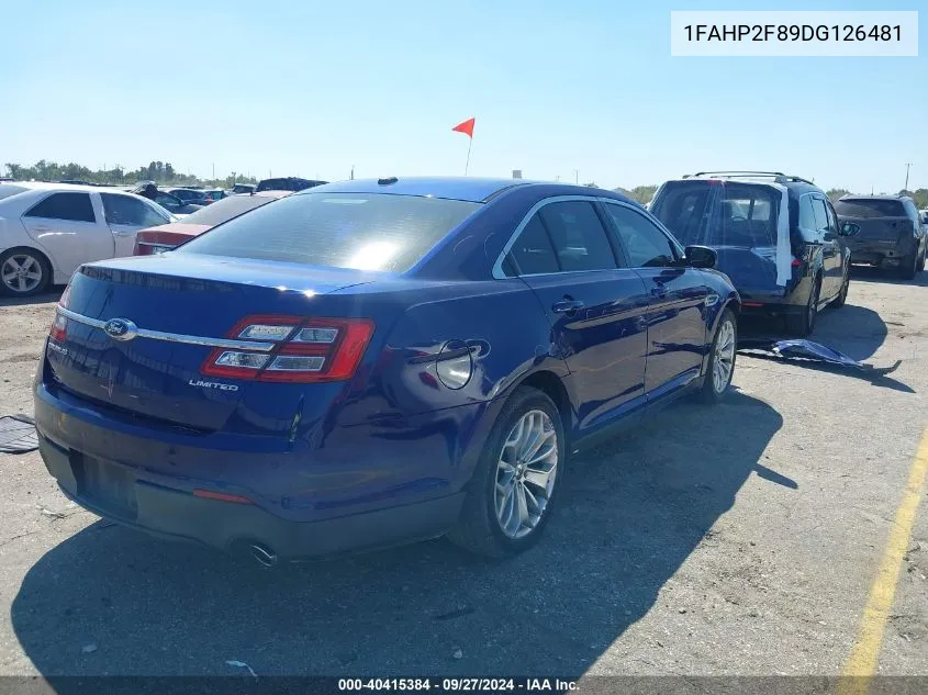 2013 Ford Taurus Limited VIN: 1FAHP2F89DG126481 Lot: 40415384