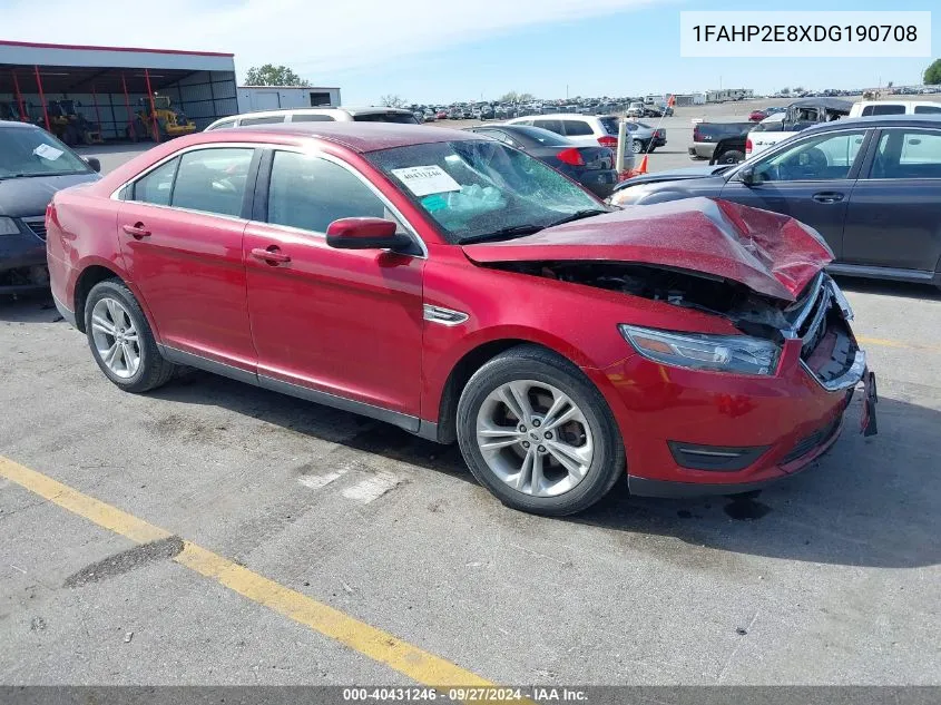 2013 Ford Taurus Sel VIN: 1FAHP2E8XDG190708 Lot: 40431246