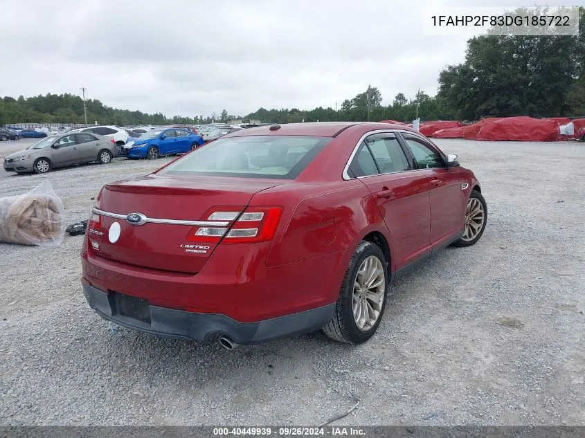 2013 Ford Taurus Limited VIN: 1FAHP2F83DG185722 Lot: 40449939