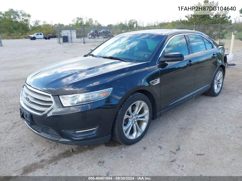 2013 Ford Taurus Sel VIN: 1FAHP2H87DG104640 Lot: 40451554