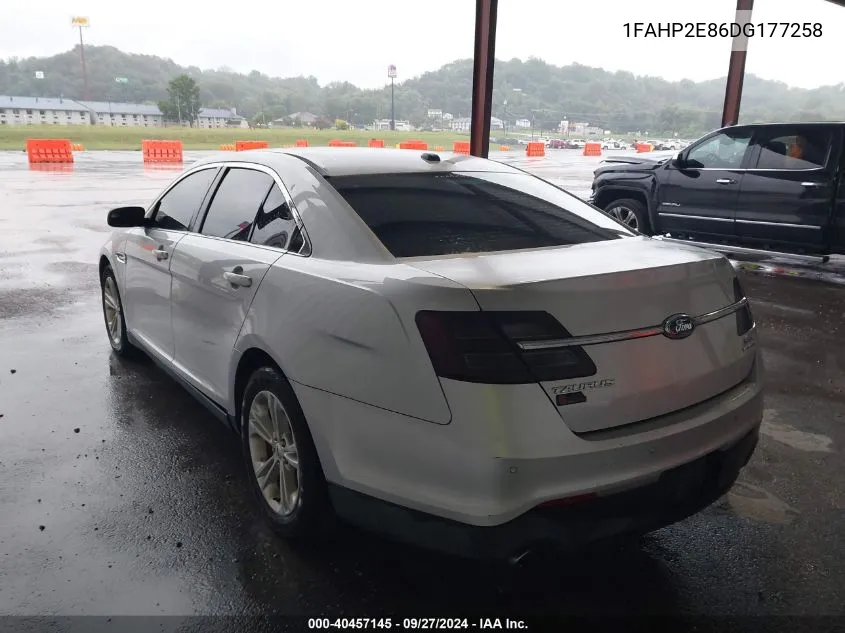 2013 Ford Taurus Sel VIN: 1FAHP2E86DG177258 Lot: 40457145