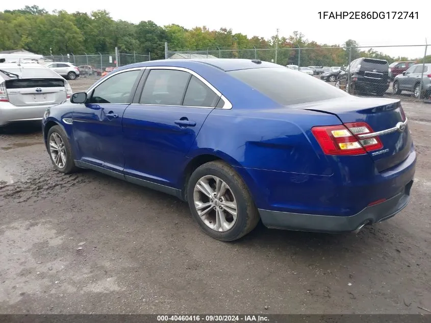 2013 Ford Taurus Sel VIN: 1FAHP2E86DG172741 Lot: 40460416