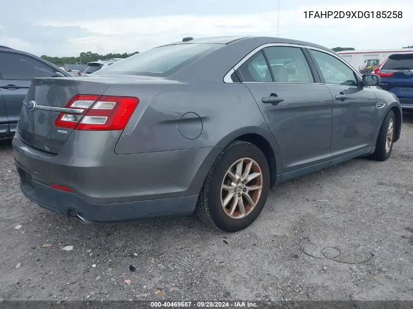 2013 Ford Taurus Se VIN: 1FAHP2D9XDG185258 Lot: 40469687