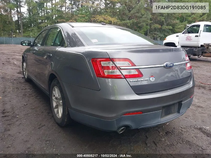 2013 Ford Taurus Se VIN: 1FAHP2D83DG191085 Lot: 40505217