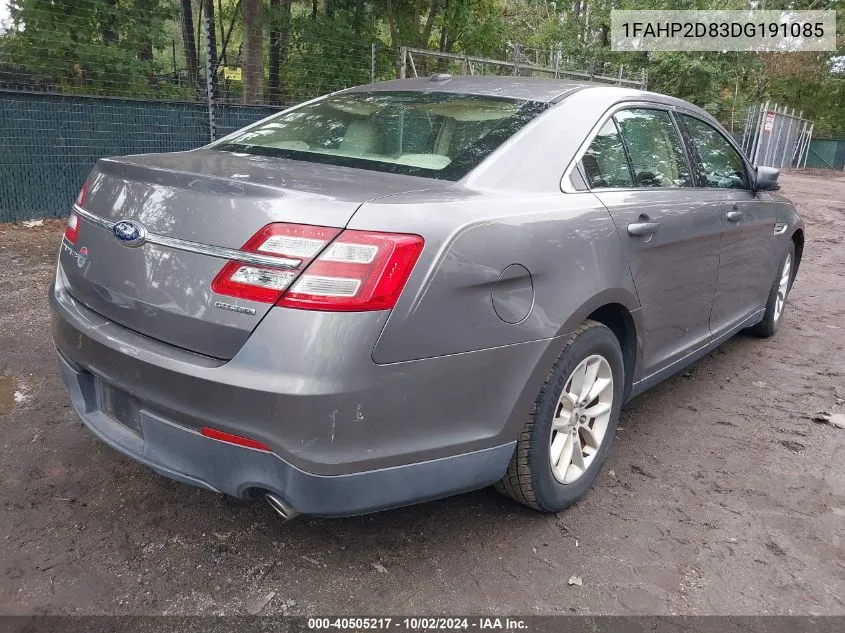 2013 Ford Taurus Se VIN: 1FAHP2D83DG191085 Lot: 40505217