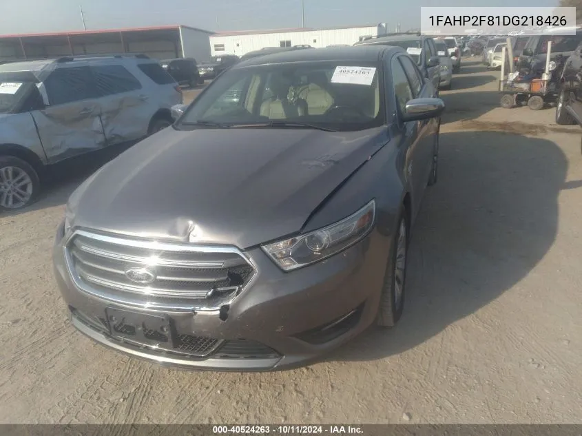 2013 Ford Taurus Limited VIN: 1FAHP2F81DG218426 Lot: 40524263