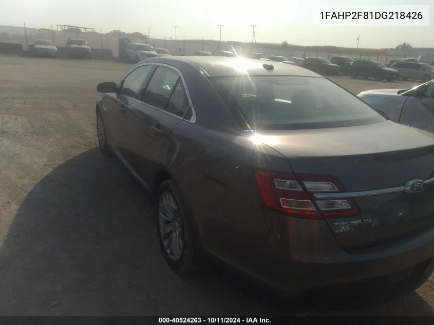 2013 Ford Taurus Limited VIN: 1FAHP2F81DG218426 Lot: 40524263